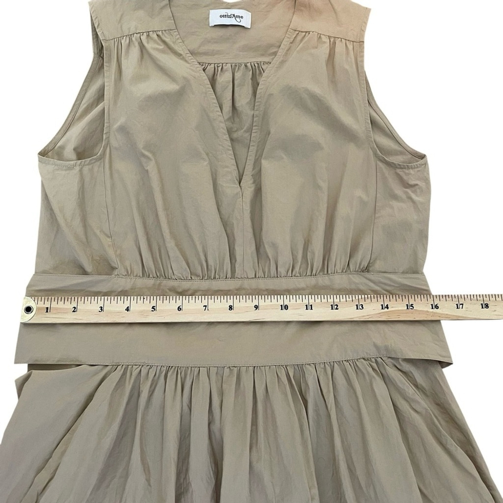 Ottod'Ame Designer Dress Long Poplin Cotton Beige Maxi Casual Chic US 4 - Picture 12 of 16